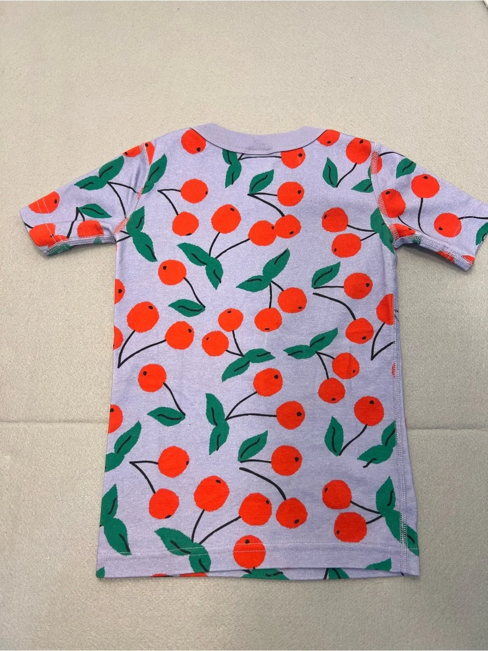 Kids Pajamas Hanna Andersson Lavender/Periwinkle With Cherry Print Size 5 110 Cm